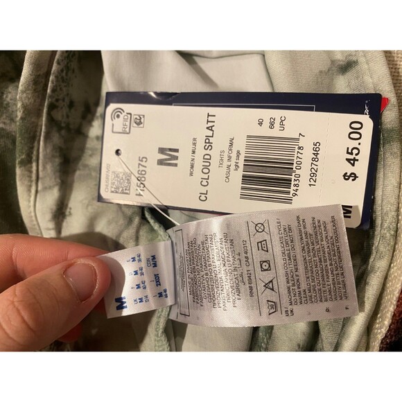 NWT Reebok  Classics Cloud Splatter Leggings Womens M Light  Sage - Picture 3 of 3